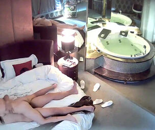 Voyeur in motel suite demonstrate some sexual game of 2