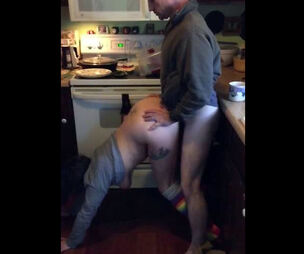 Spouse smashes succulent petite wifey in the kitchen, the