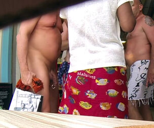Huge cocked naturist masculines at Cap D'agde beach